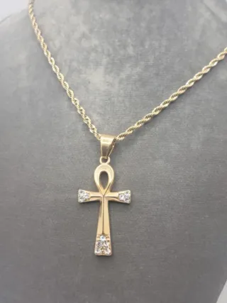 Colgante Ankh Chapado en Oro