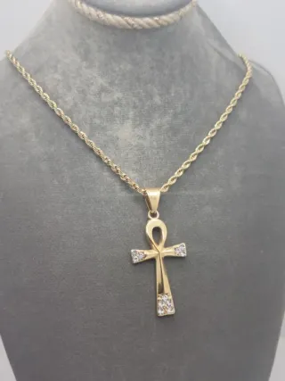 Colgante Ankh Chapado en Oro