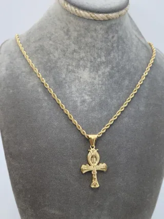 Collar Cruz Egipcia Dorado