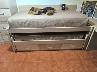 Cama nido con cajones y colchón