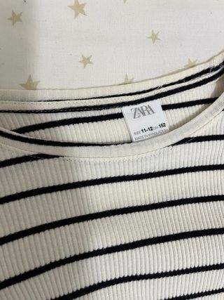 Zara Top Rayas Mangas Volantes