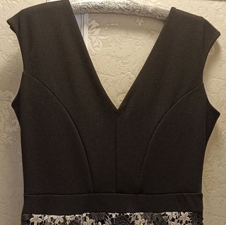 Vestido fiesta negro y blanco T/XL. Con etiqueta