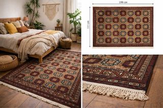 Alfombra Persa Hecha a Mano 199x111