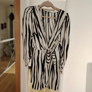 Vestido fiesta talla XXXL estampado cebra