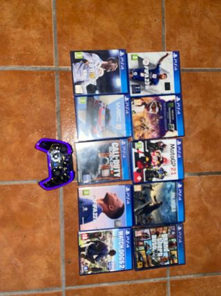 Consola Sony PS4 Negra + Mando+Juegos