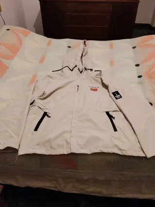 Chaqueta Cortavientos Chubasquero Beige Talla XXL