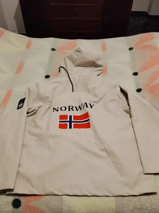 Chaqueta Cortavientos Chubasquero Beige Talla XXL