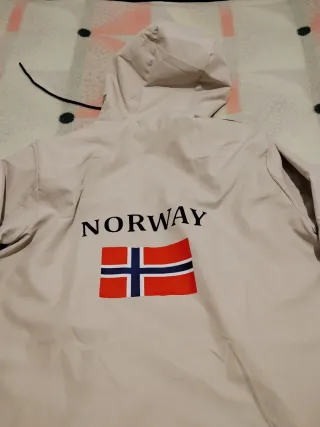 Chaqueta Cortavientos Chubasquero Beige Talla XXL