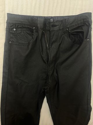 Pantalones de cuero negros talla L