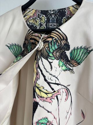 Abrigo estampado largo Talla S