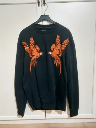 Maglione Zara con pappagalli arancioni