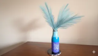 Jarrón de cristal pintado a mano