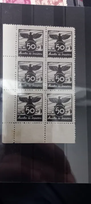 Bloque 6 Sellos españa Auxilio de Invierno