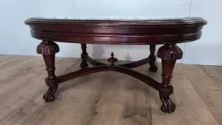 MESA BAJA CENTRO AUXILIAR DE MADERA Y MARMOL