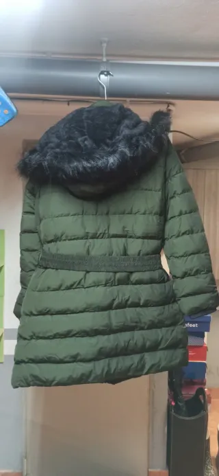 Abrigo invierno chica negro y verde