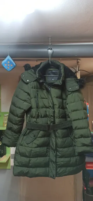 Abrigo invierno chica negro y verde