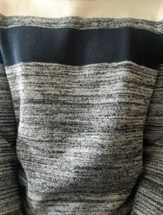 Jersey Zara Rayas Azul Marino Blanco Gris