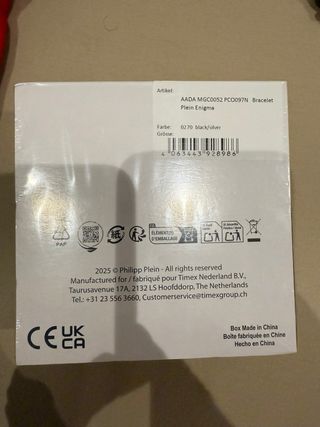 Pulsera Philipp Plein Enigma Negra Plata