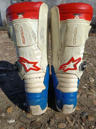 Botas Alpinestar Motocross Vermelhas e Azuis