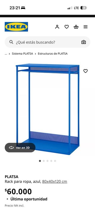 Platsa Rack Ropero Azul IKEA 80x40x120cm