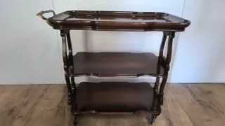 Carro camarera madera y metal antiguo