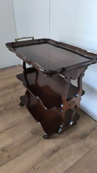 Carro camarera madera y metal antiguo