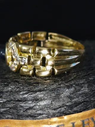 Anillo Oro 18kl Grande con Zafiro Azul