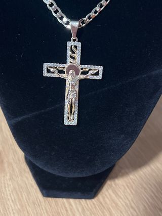 Cadena con Cruz Laminado 14k