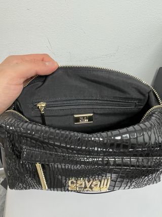 Bolso de mano Just Cavalli negro y dorado