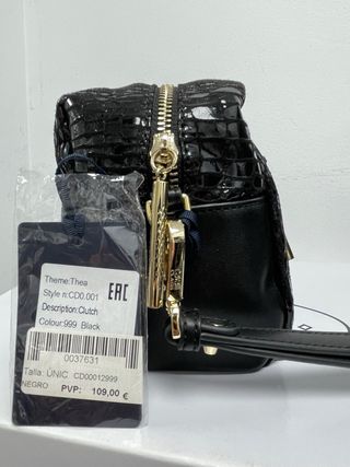 Bolso de mano Just Cavalli negro y dorado