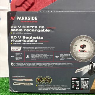 Sierra sable Parkside 20V+Batería 20V/2Ah cargador