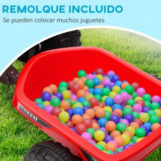 Quad infantil rojo con remolque