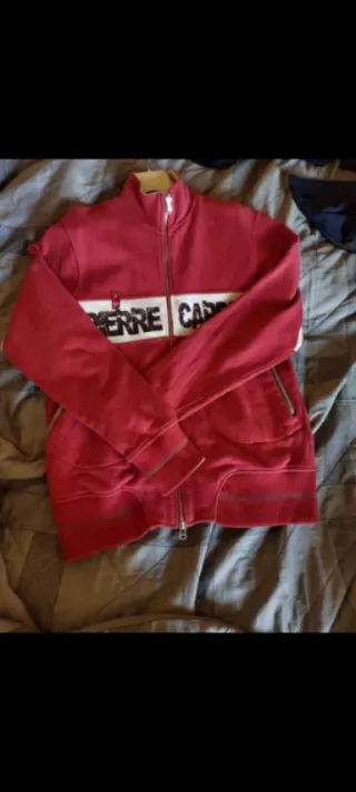 Felpa Pierre Cardin Uomo Zip Rossa Tg M