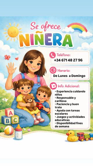 Se ofrece niñera