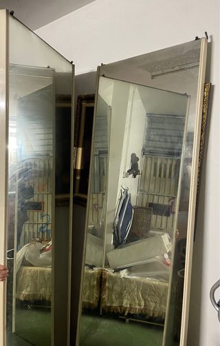 2 Puertas Correderas Madera/Espejo