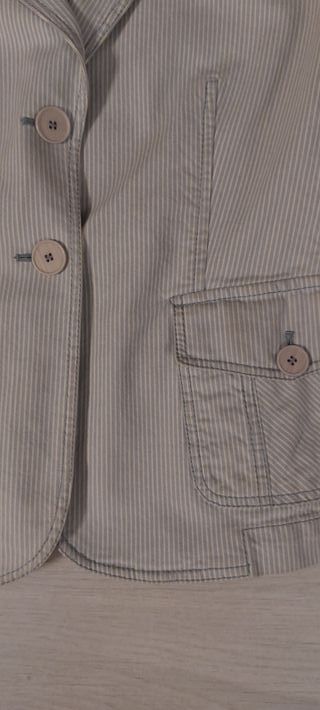 Blazer rayas blanco y azul tela vaquera