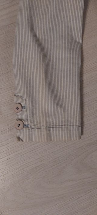 Blazer rayas blanco y azul tela vaquera