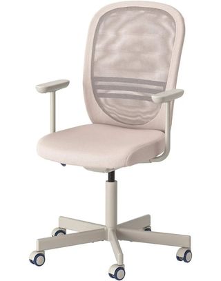 Silla de oficina beige y gris