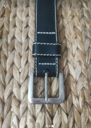 Cinturón de cuero negro 90 cm