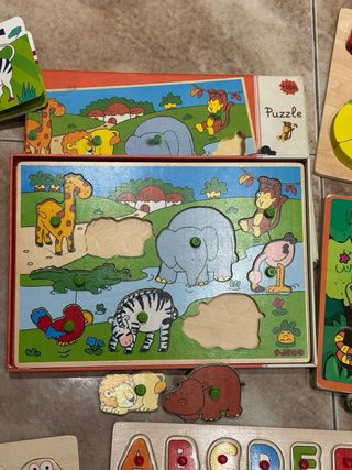 Lote Puzzles Madera Educativos Niños