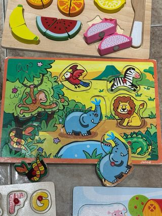 Lote Puzzles Madera Educativos Niños