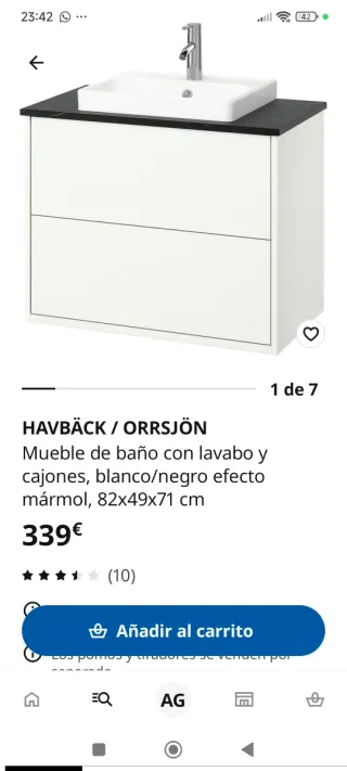 Mueble de baño con lavabo , grifo y espejo