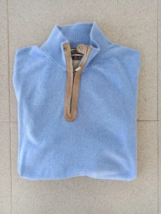 Jersey Massimo Dutti azul claro cremallera