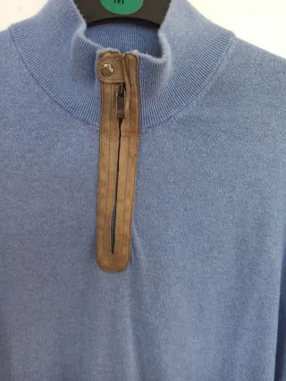 Jersey Massimo Dutti azul claro cremallera