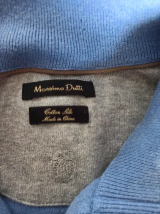 Jersey Massimo Dutti azul claro cremallera