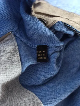 Jersey Massimo Dutti azul claro cremallera