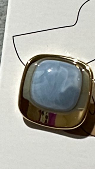 Brincos Quadrados Azuis e Dourados