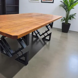 Tavolo Design Industrial Legno Massello