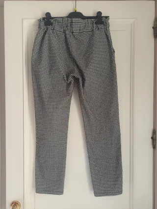 Pantaloni donna a quadretti bianchi e neri