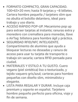 Cartera hombre RFID. PRECINTADA